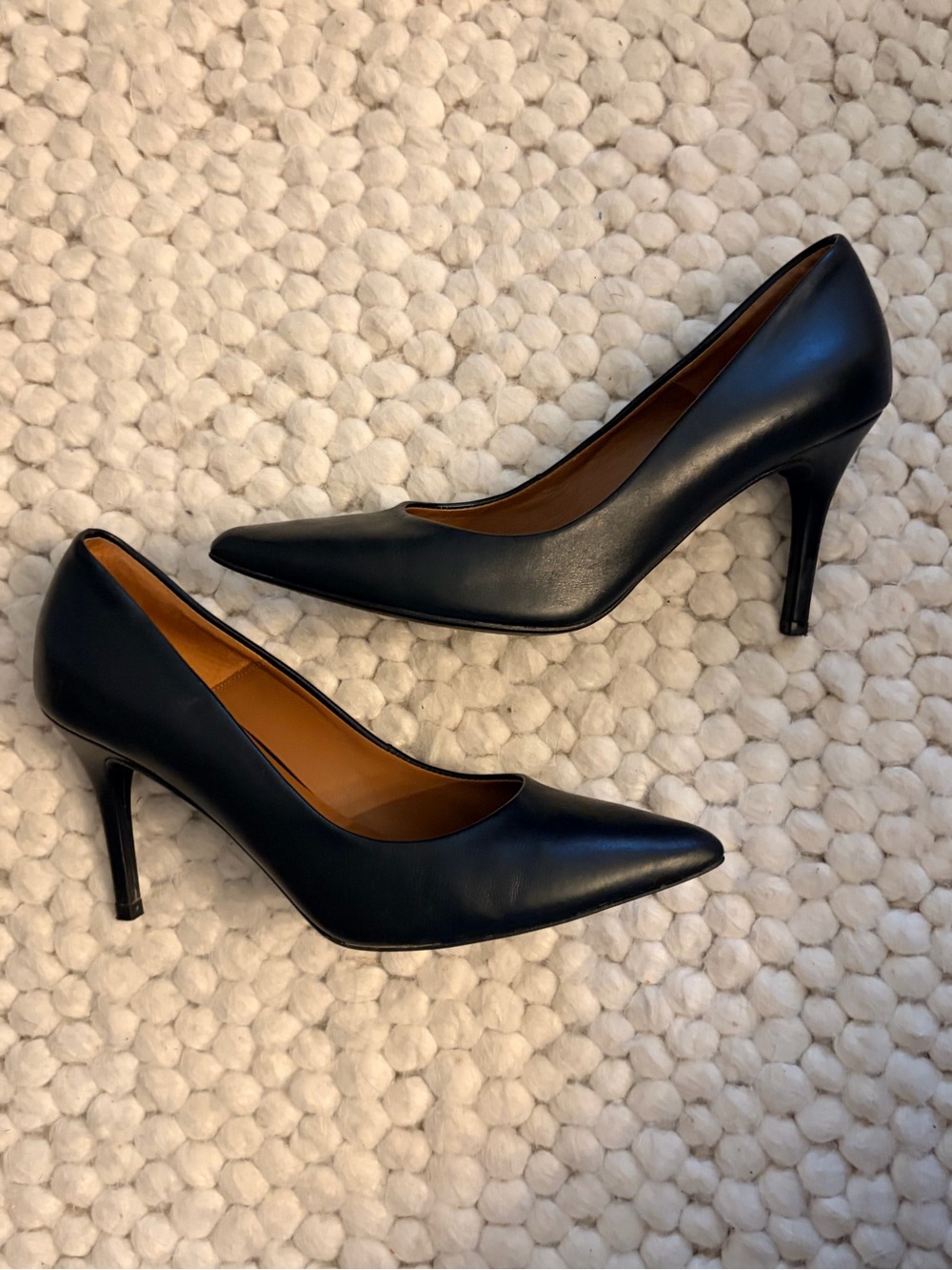 Rylko- Black Leather Pumps Size 38.5 US 8.5 - Made in Poland
